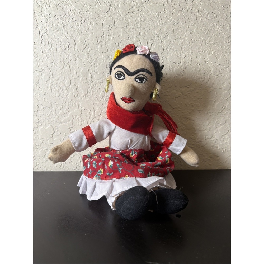 Unemployed Philosophers Guild Frida Kahlo Little Thinker Plush Artist Doll Red